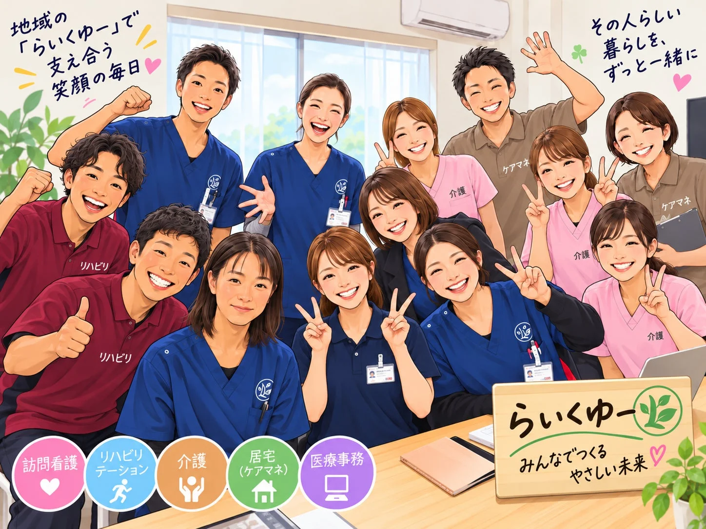 笑顔で連携するスタッフ