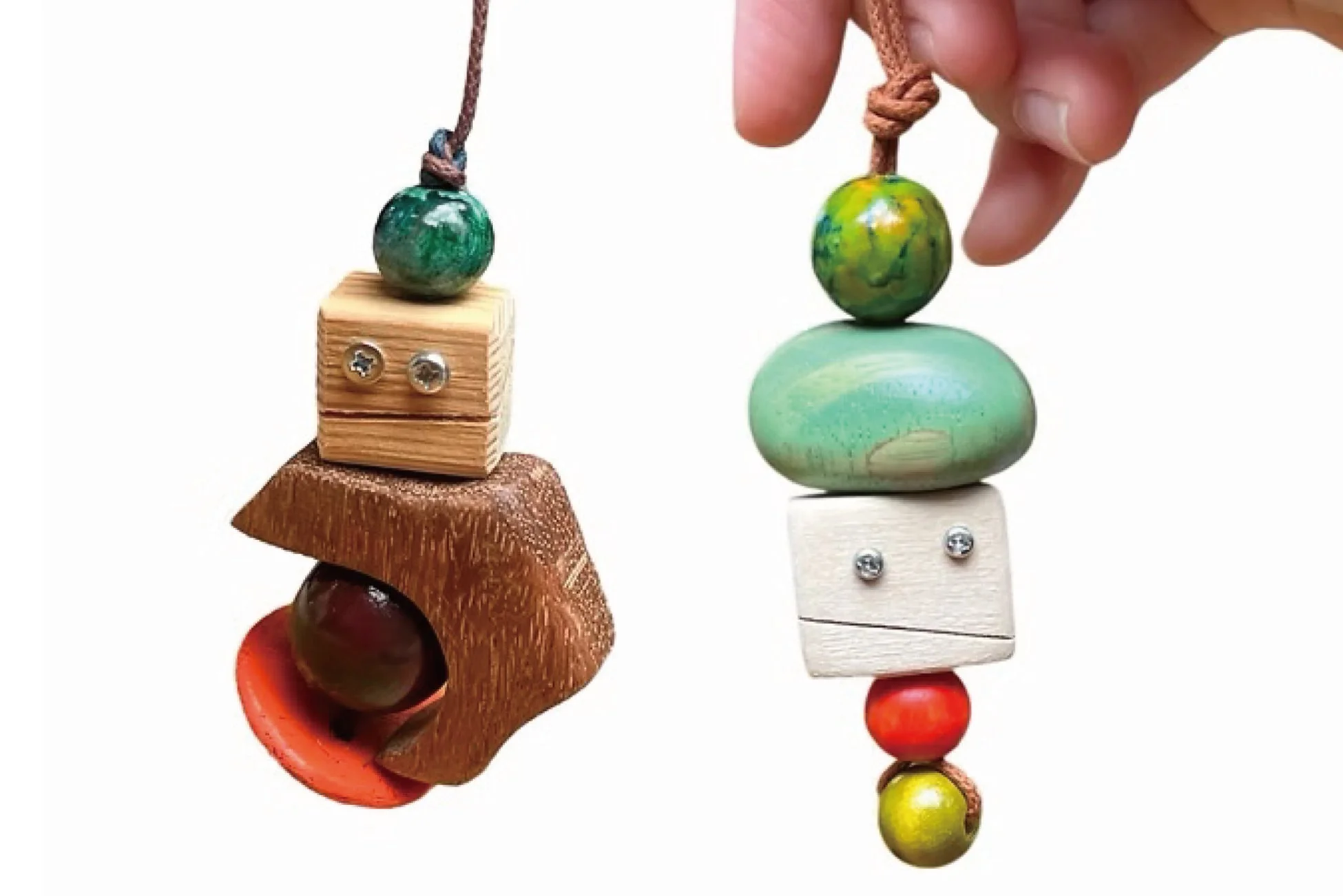 端材ロボキーホルダーの完成品